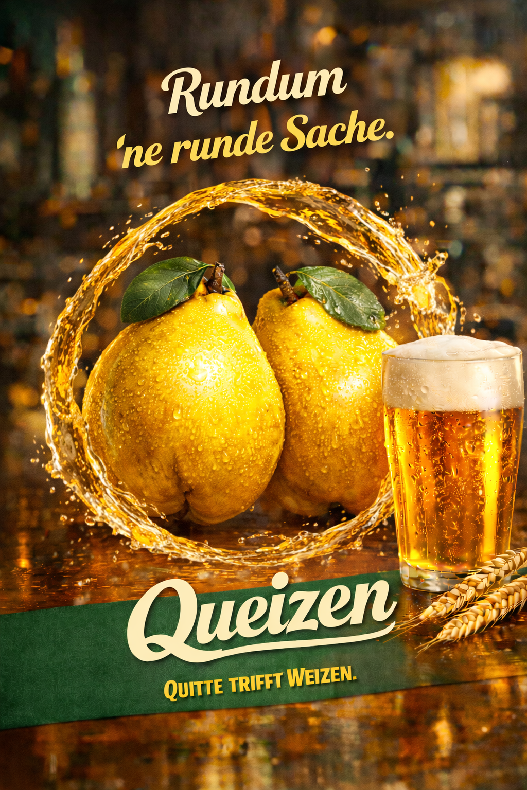 Queizen Kampagnenmotiv mit dem Slogan Rundum 'ne runde Sache.